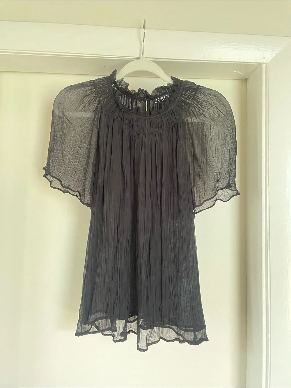 J Crew Crinkle Chiffon smocked top - Picture 2 of 6